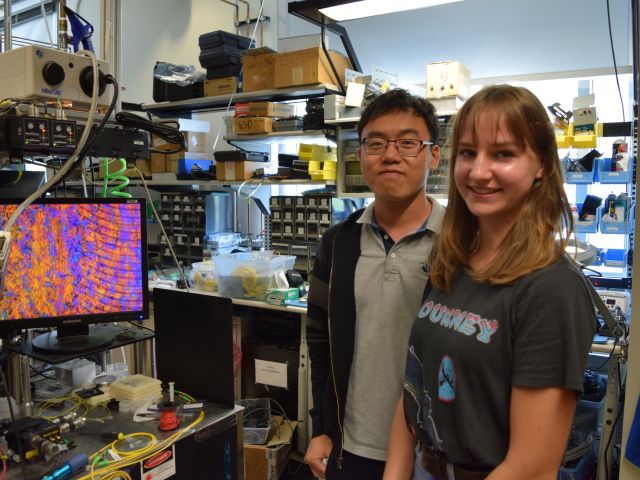 mentor and intern in lab